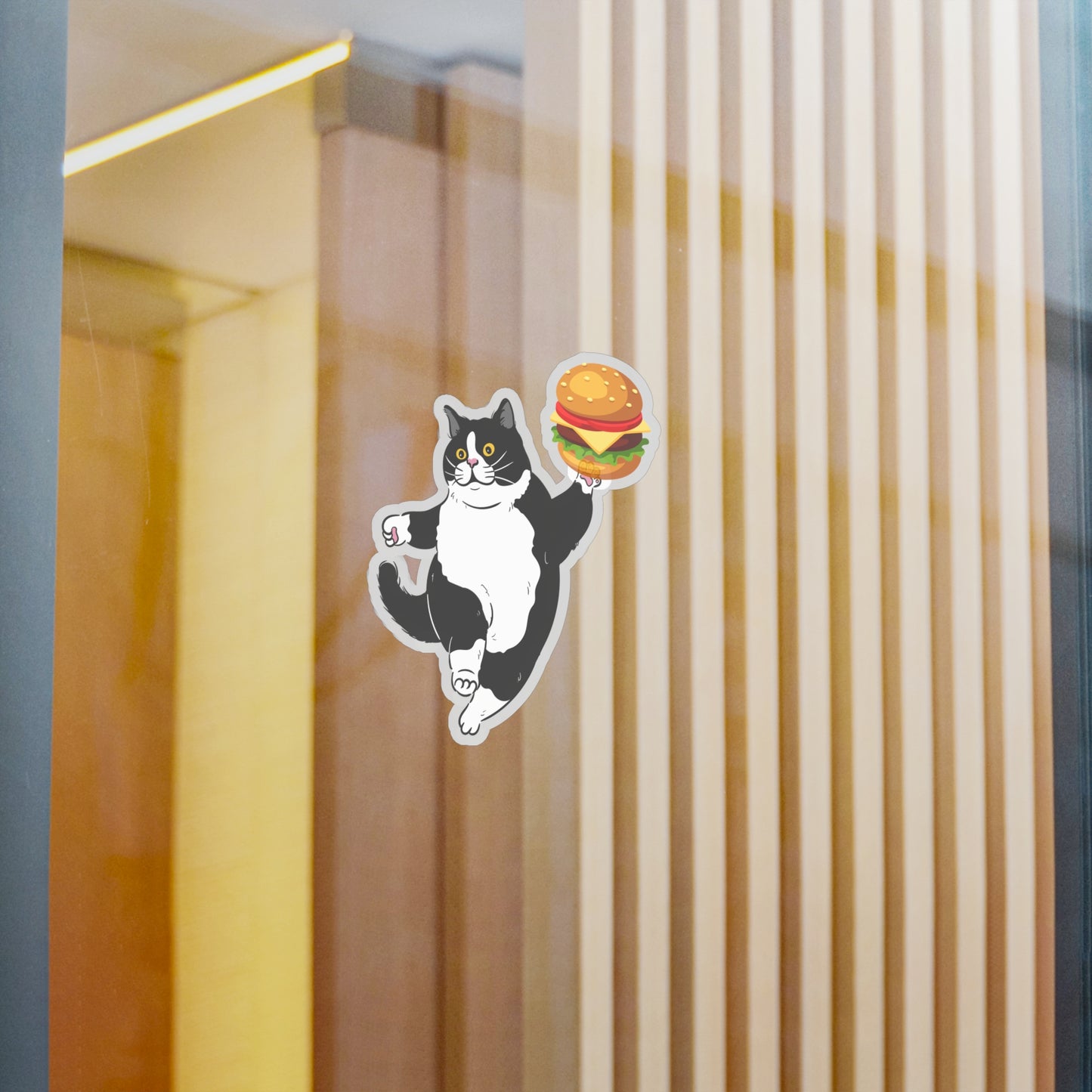 Chonky Cheeseburger Cat Vinyl Sticker