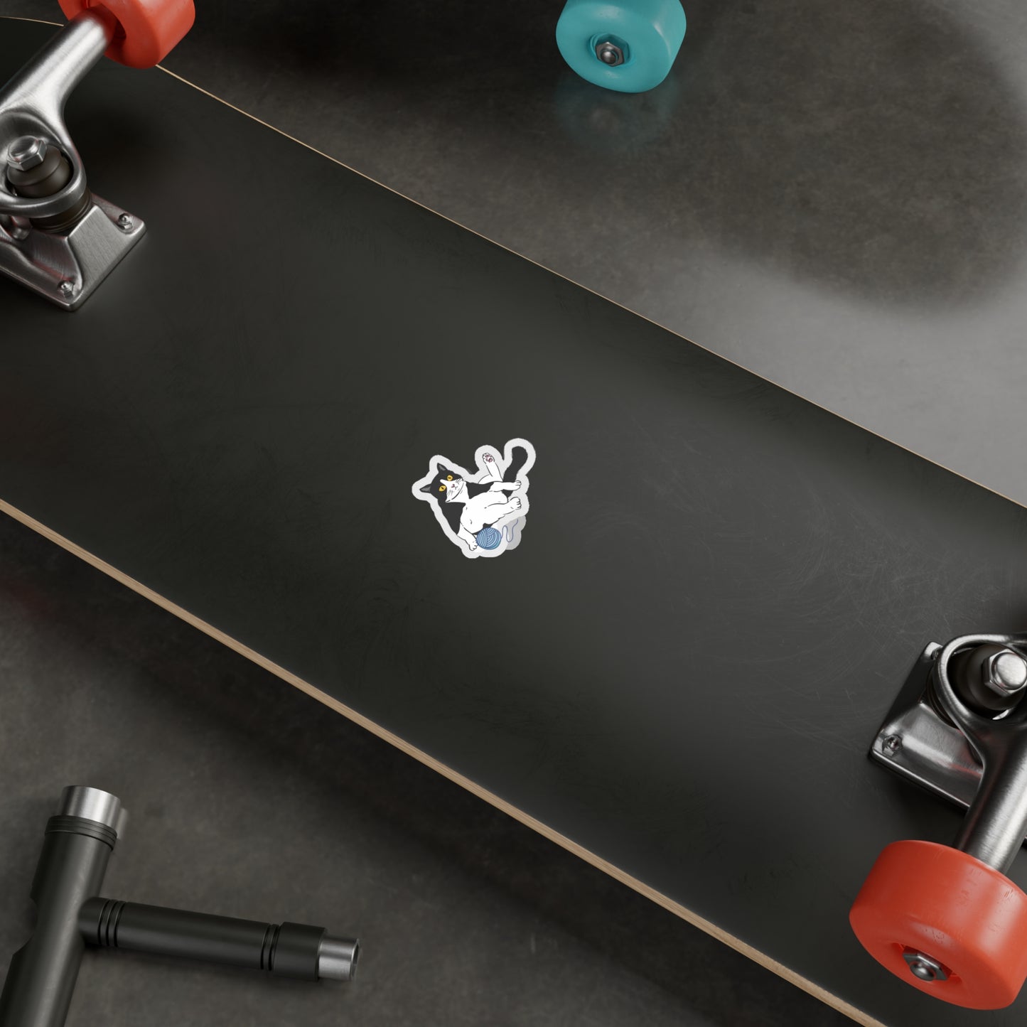 Chonky Cat with Yarn Vinyl Sticker