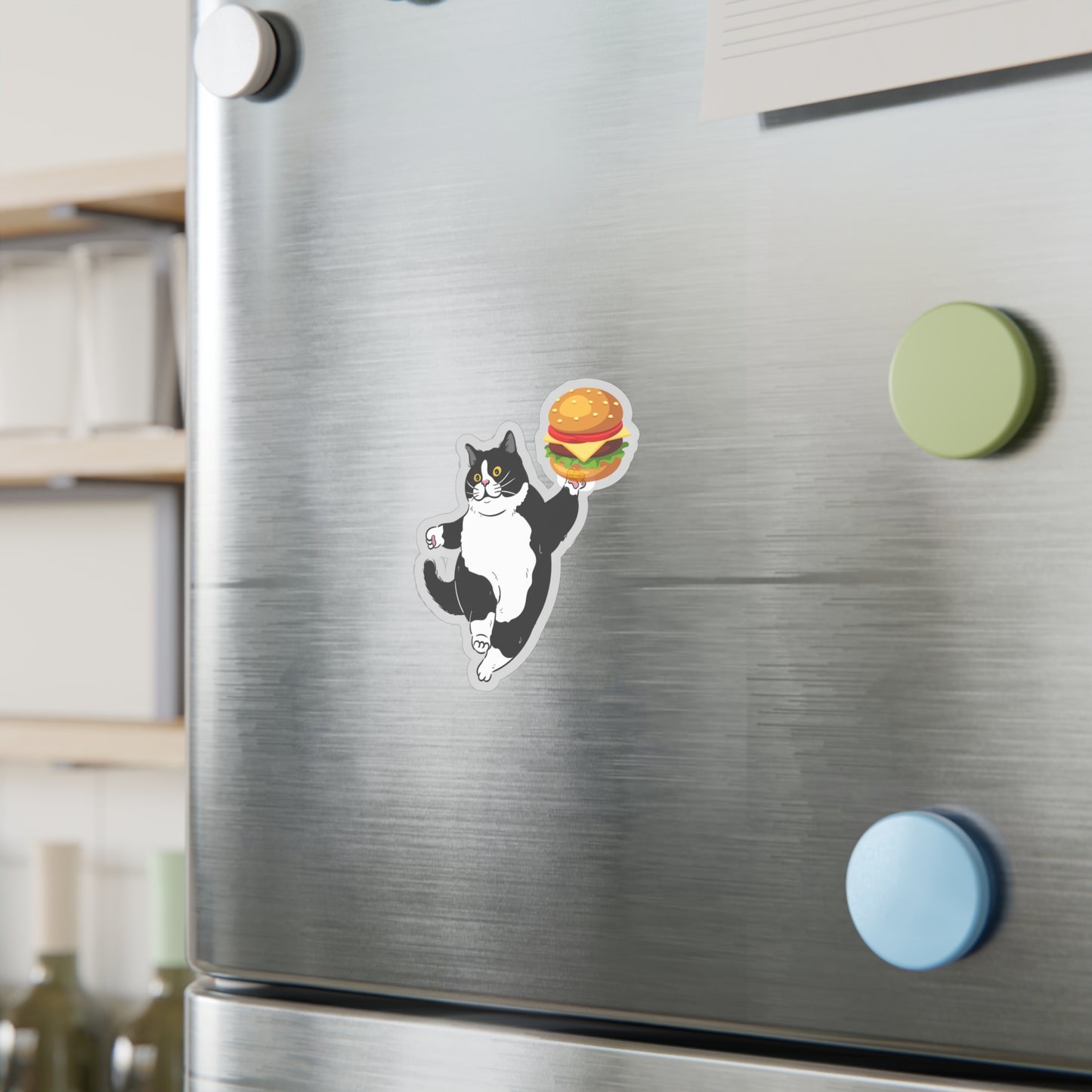 Chonky Cheeseburger Cat Vinyl Sticker