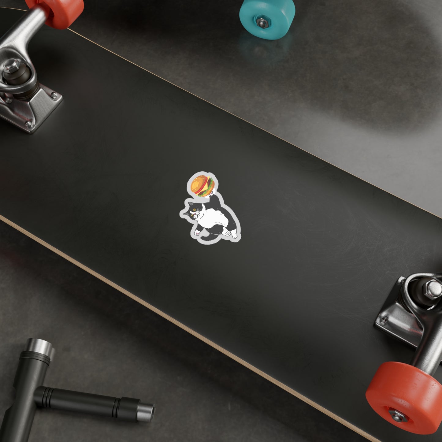 Chonky Cheeseburger Cat Vinyl Sticker
