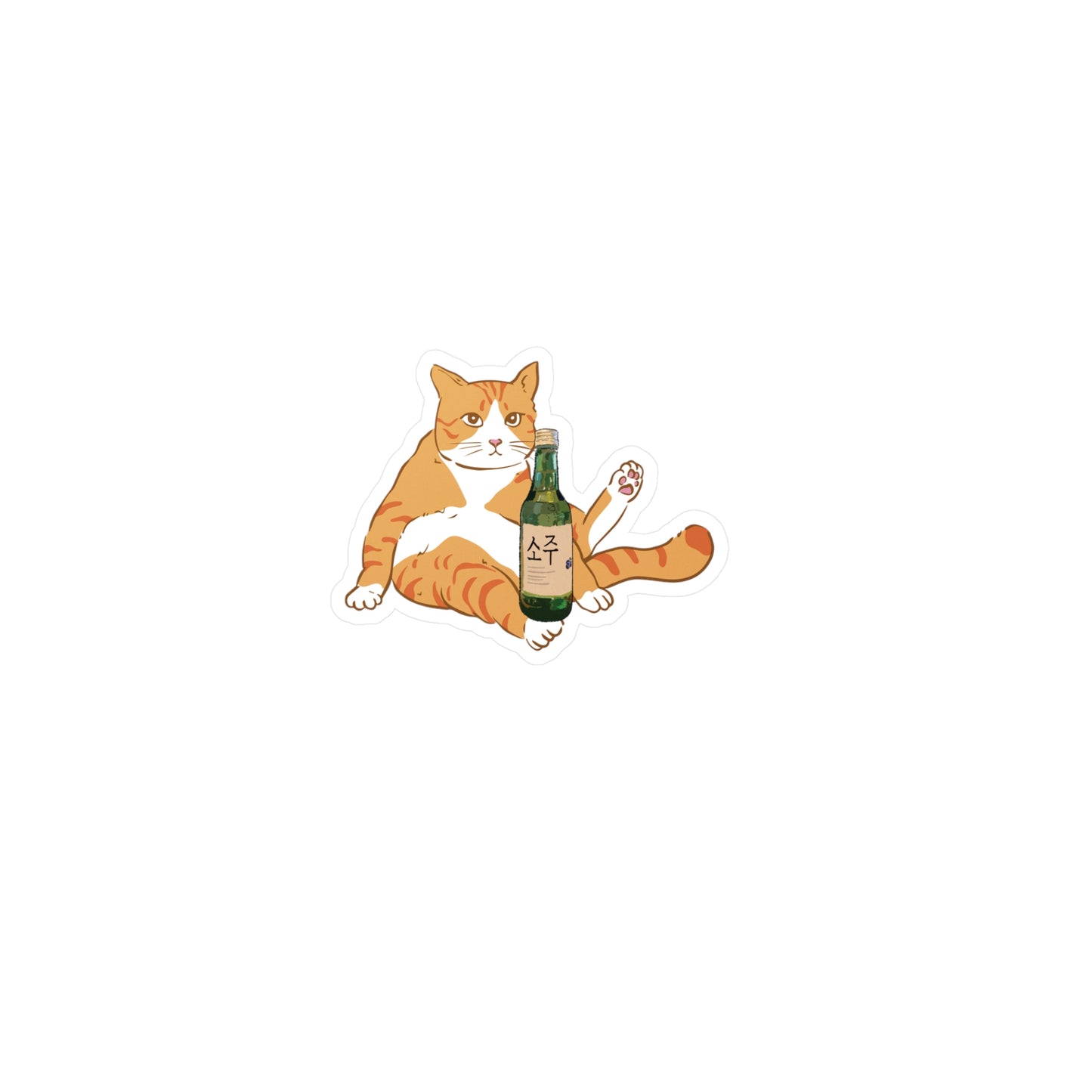 Chonky Soju Cat Vinyl Sticker