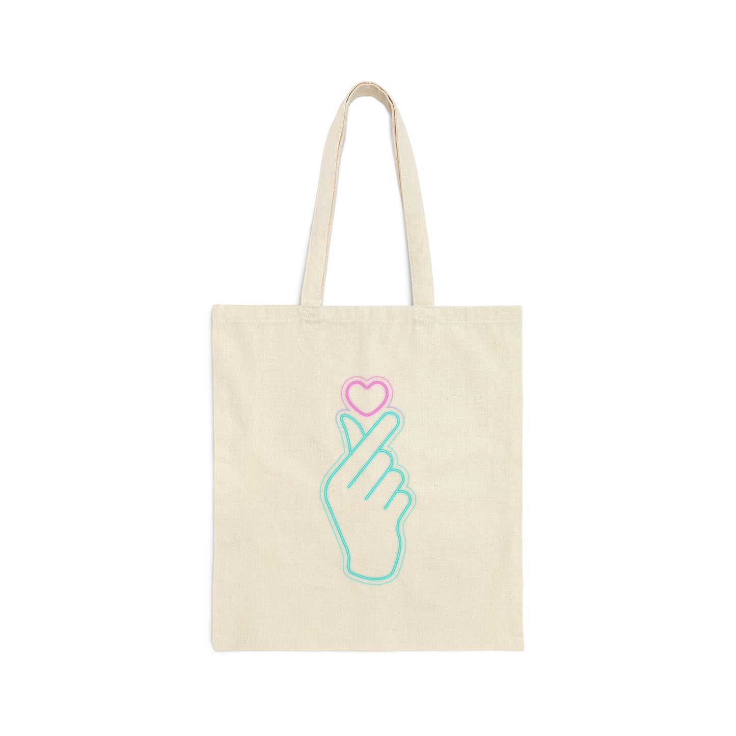 Hand Heart Cotton Canvas Tote Bag