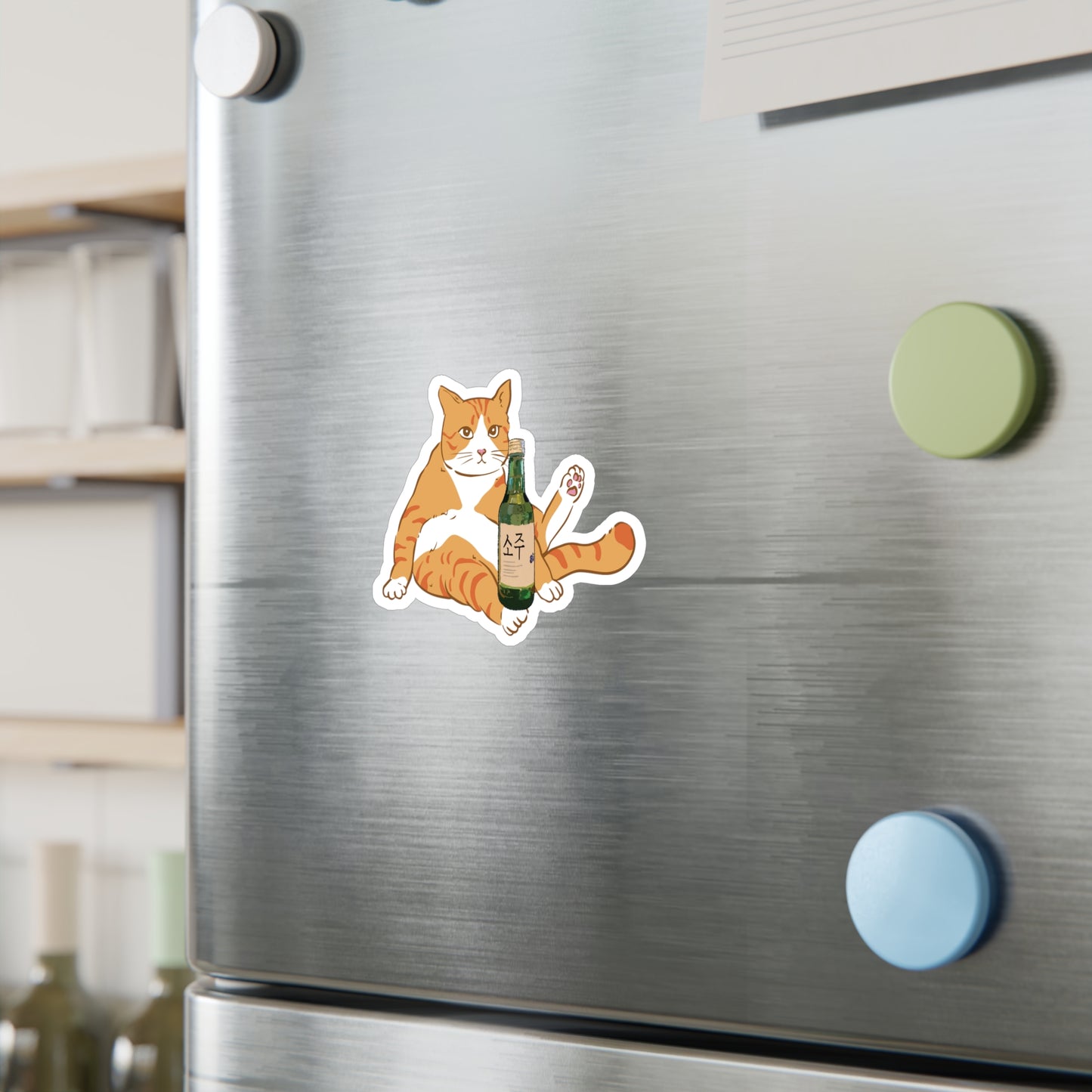 Chonky Soju Cat Vinyl Sticker