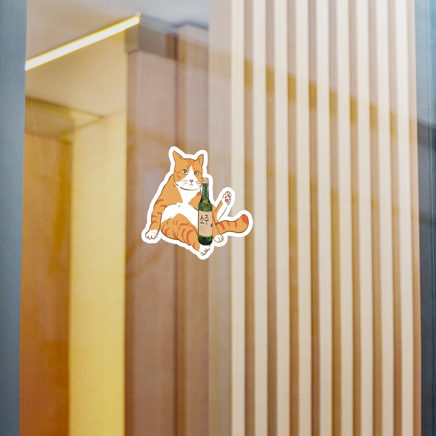 Chonky Soju Cat Vinyl Sticker