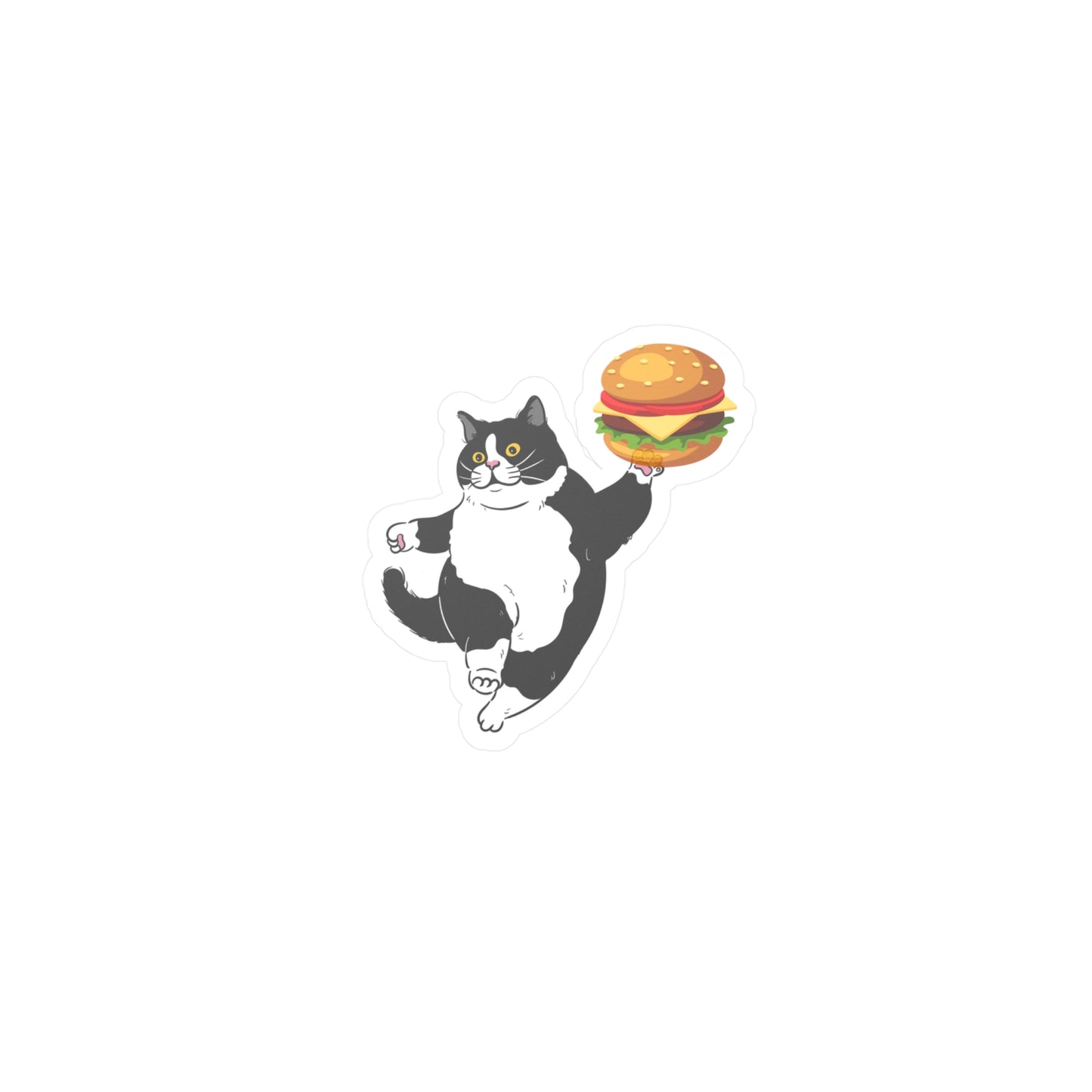 Chonky Cheeseburger Cat Vinyl Sticker