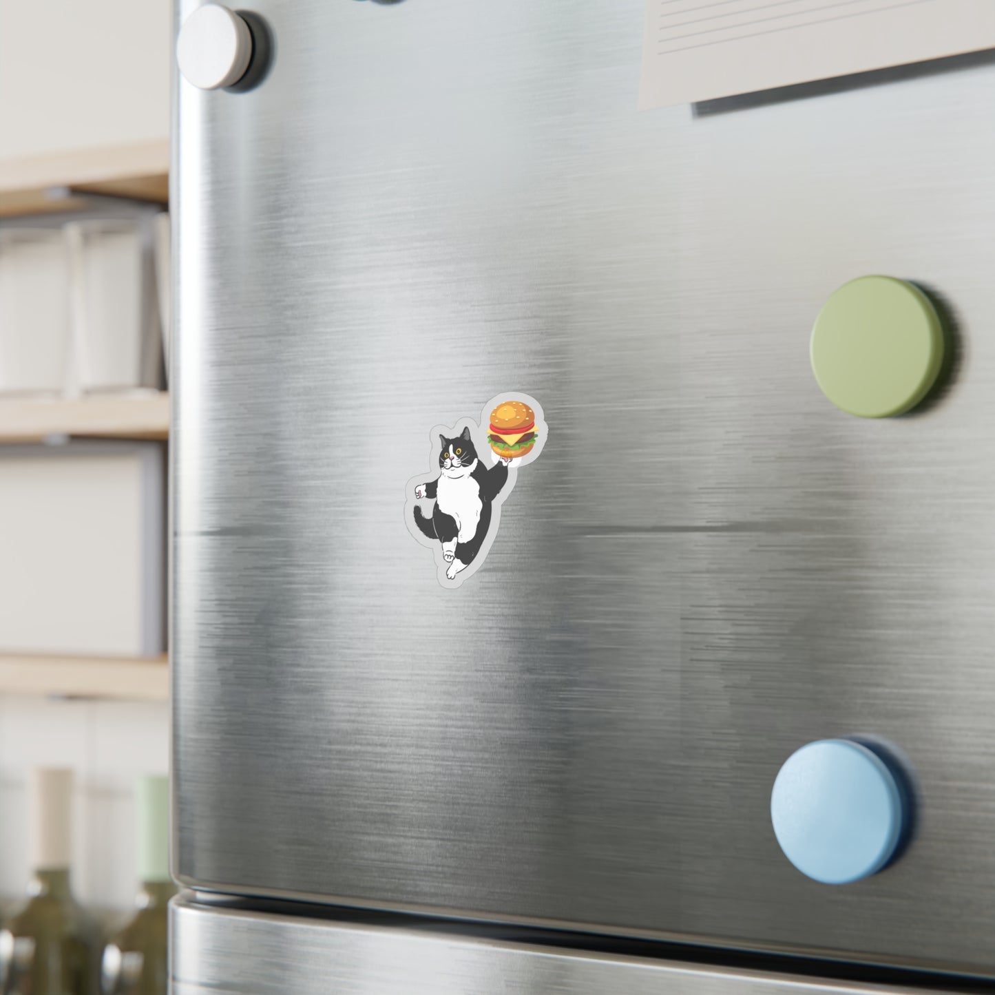 Chonky Cheeseburger Cat Vinyl Sticker