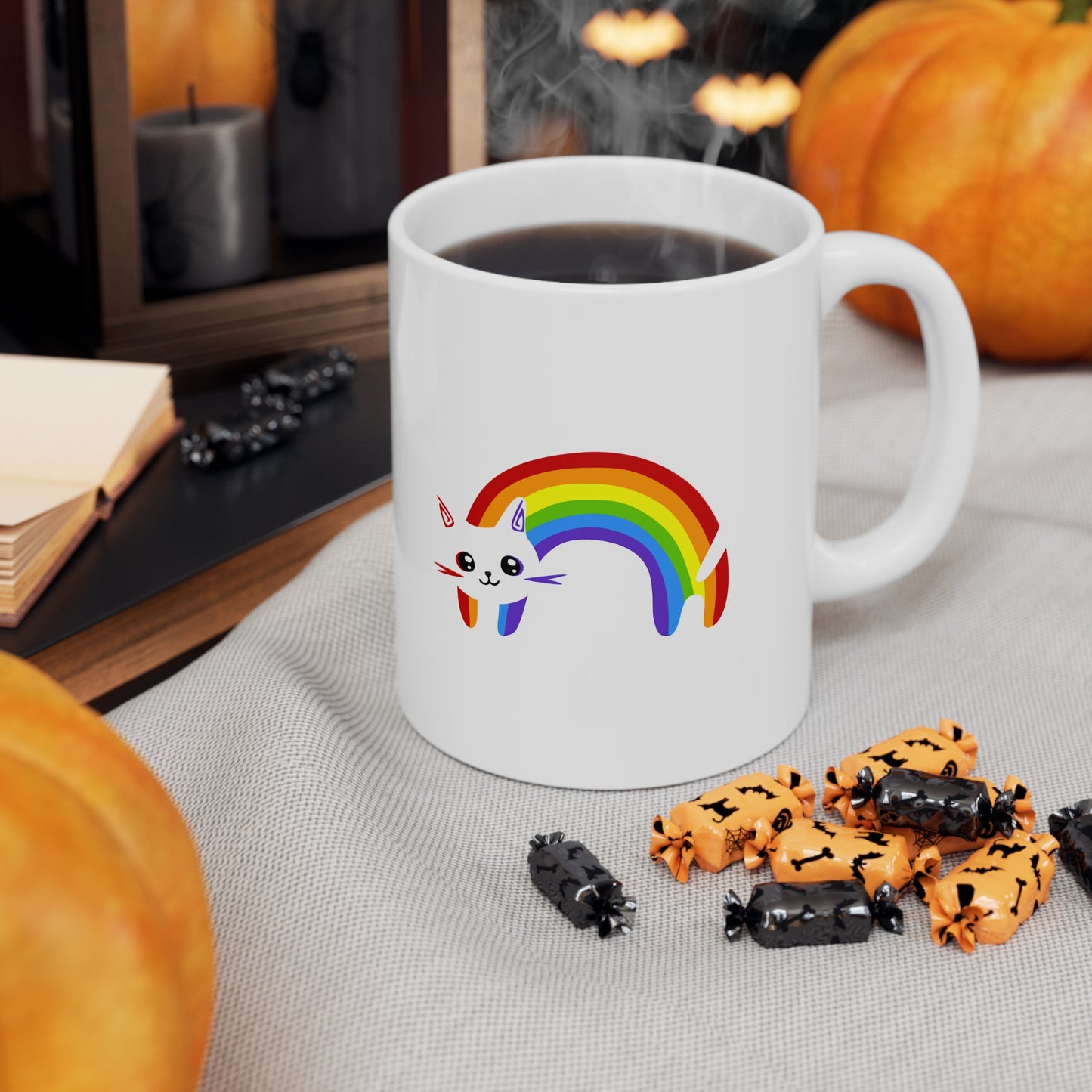 Rainbow Kitty Ceramic Mug 11oz