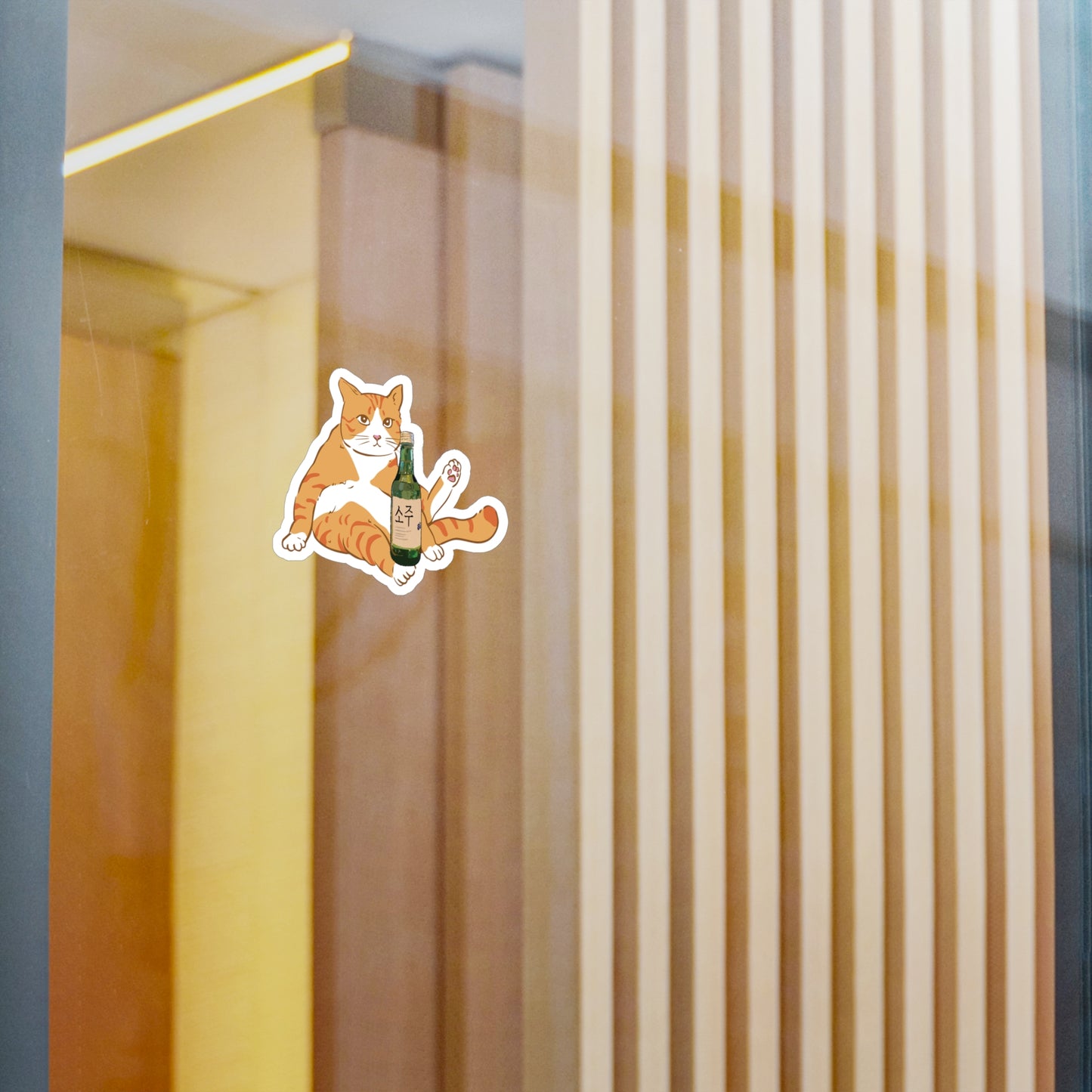Chonky Soju Cat Vinyl Sticker