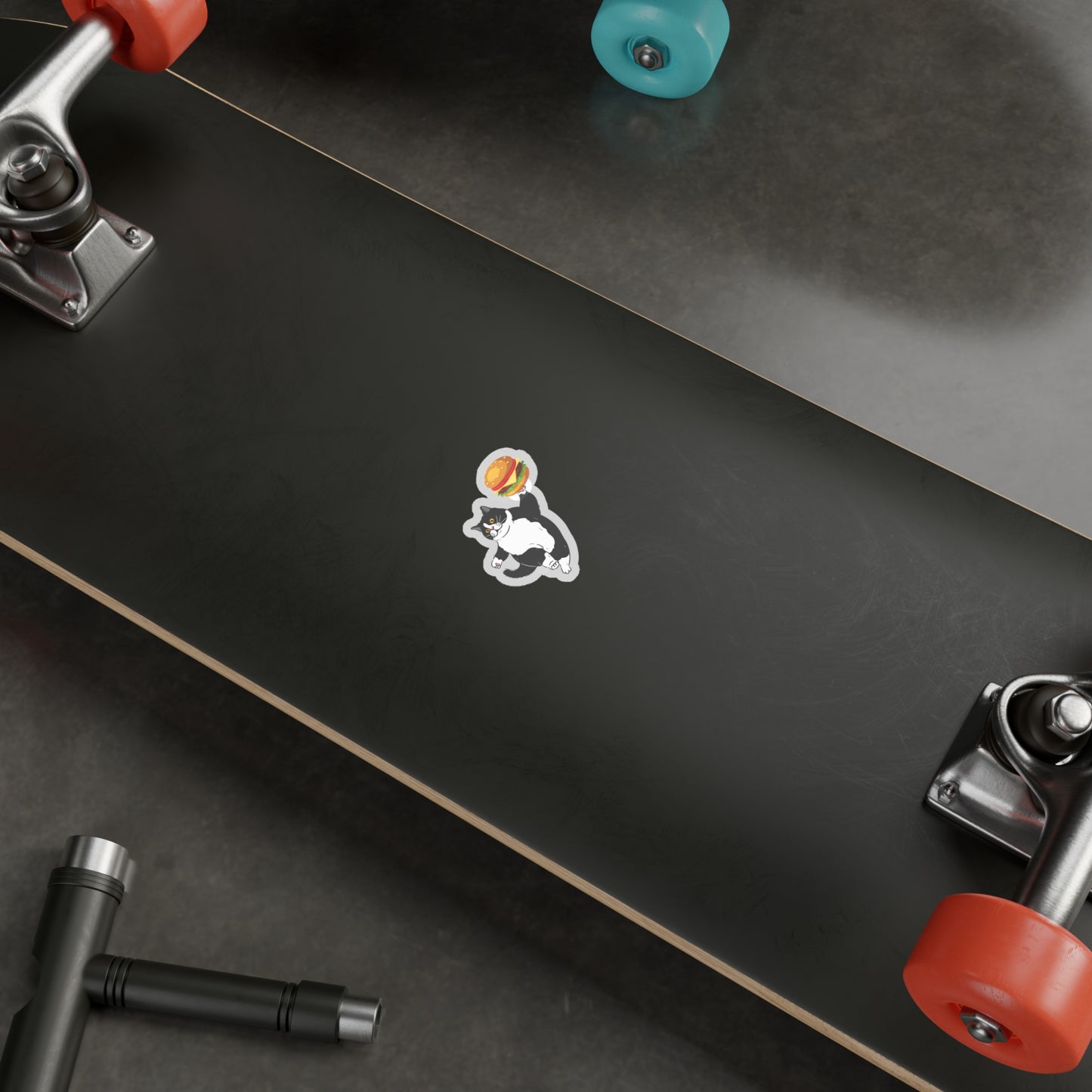 Chonky Cheeseburger Cat Vinyl Sticker