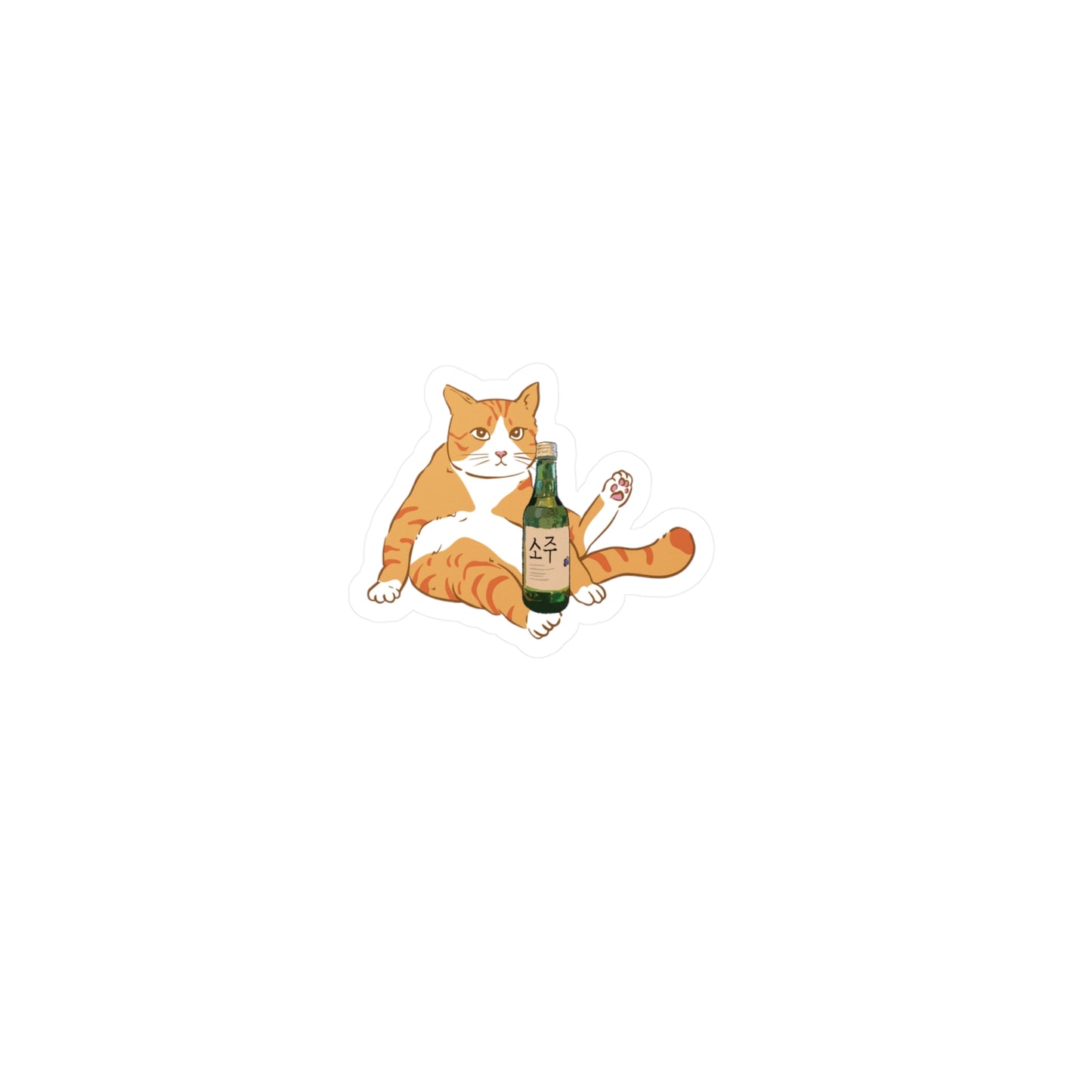 Chonky Soju Cat Vinyl Sticker