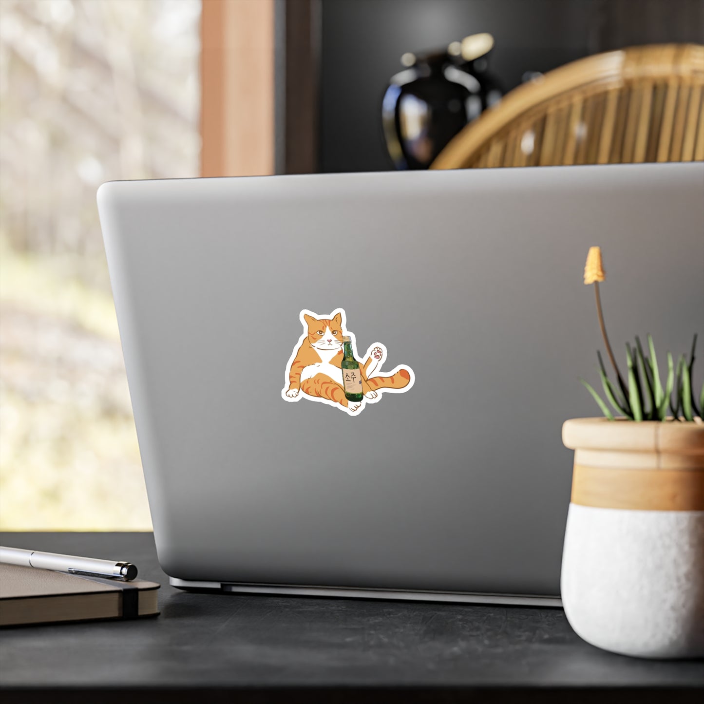Chonky Soju Cat Vinyl Sticker