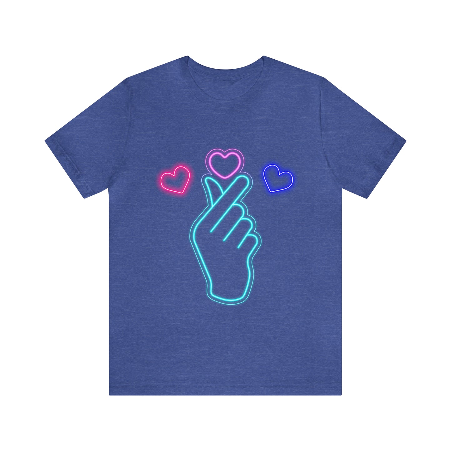 Hand Hearts, T-shirt, Hand, Hearts, Light hearts in a T-shirt, Korean Hand Heart T-shirt