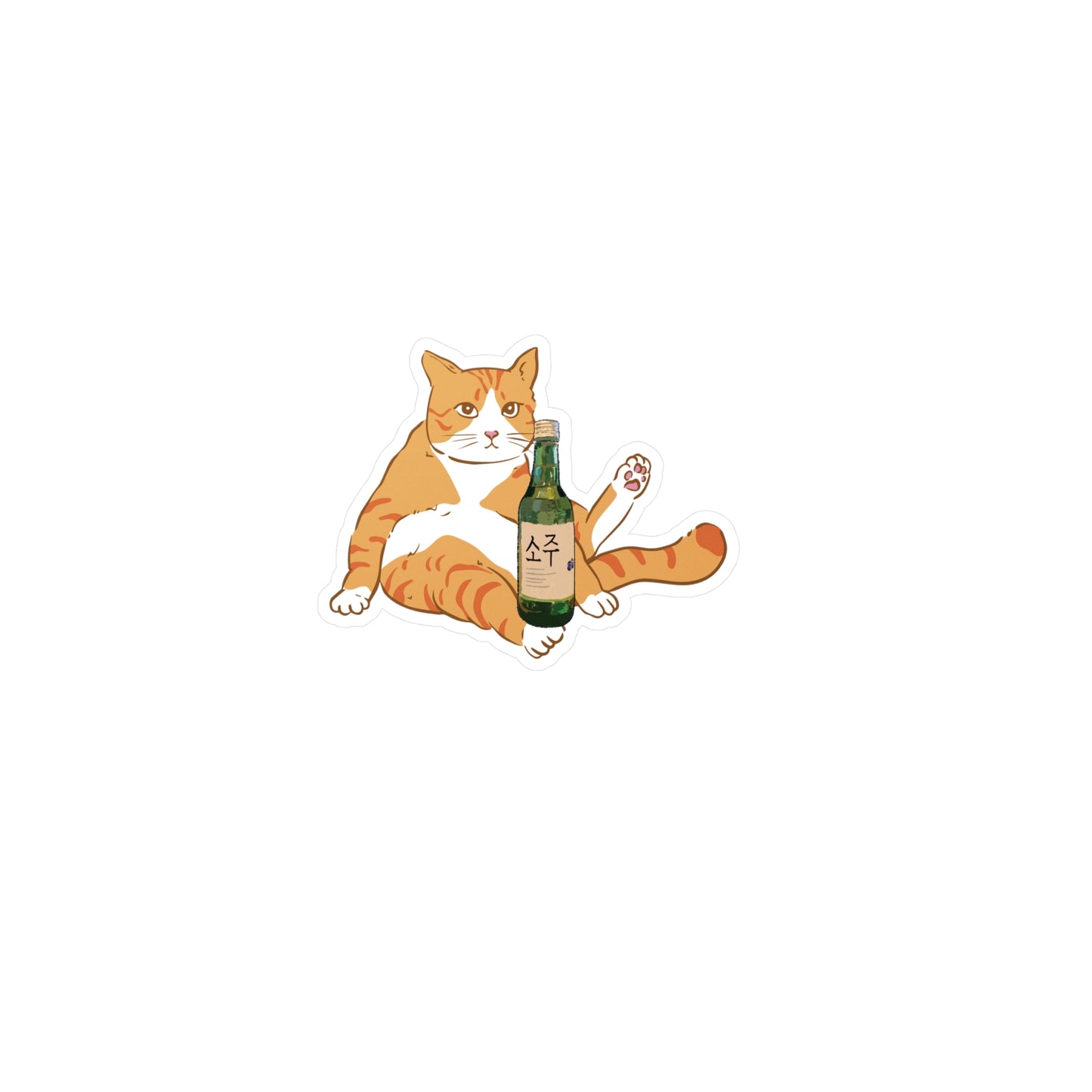 Chonky Soju Cat Vinyl Sticker