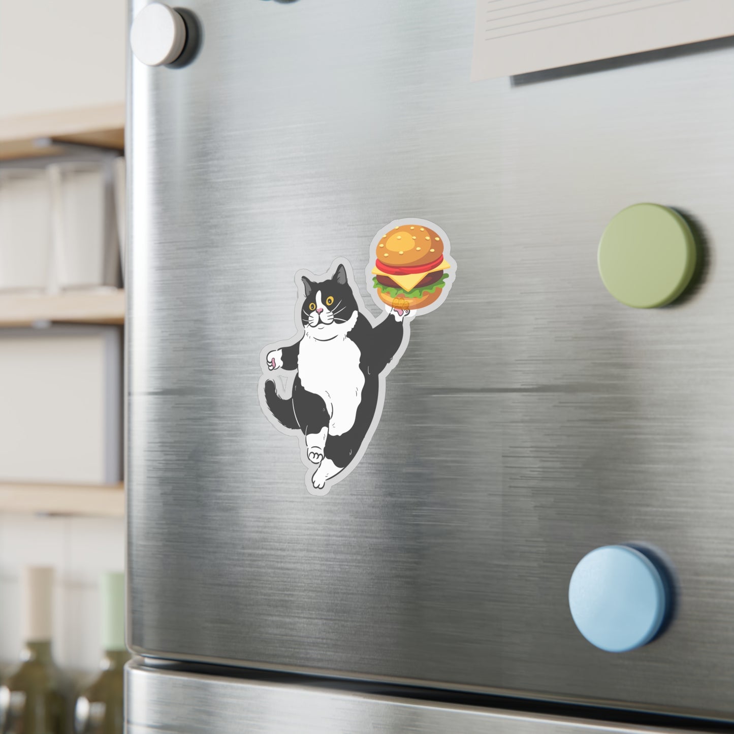 Chonky Cheeseburger Cat Vinyl Sticker