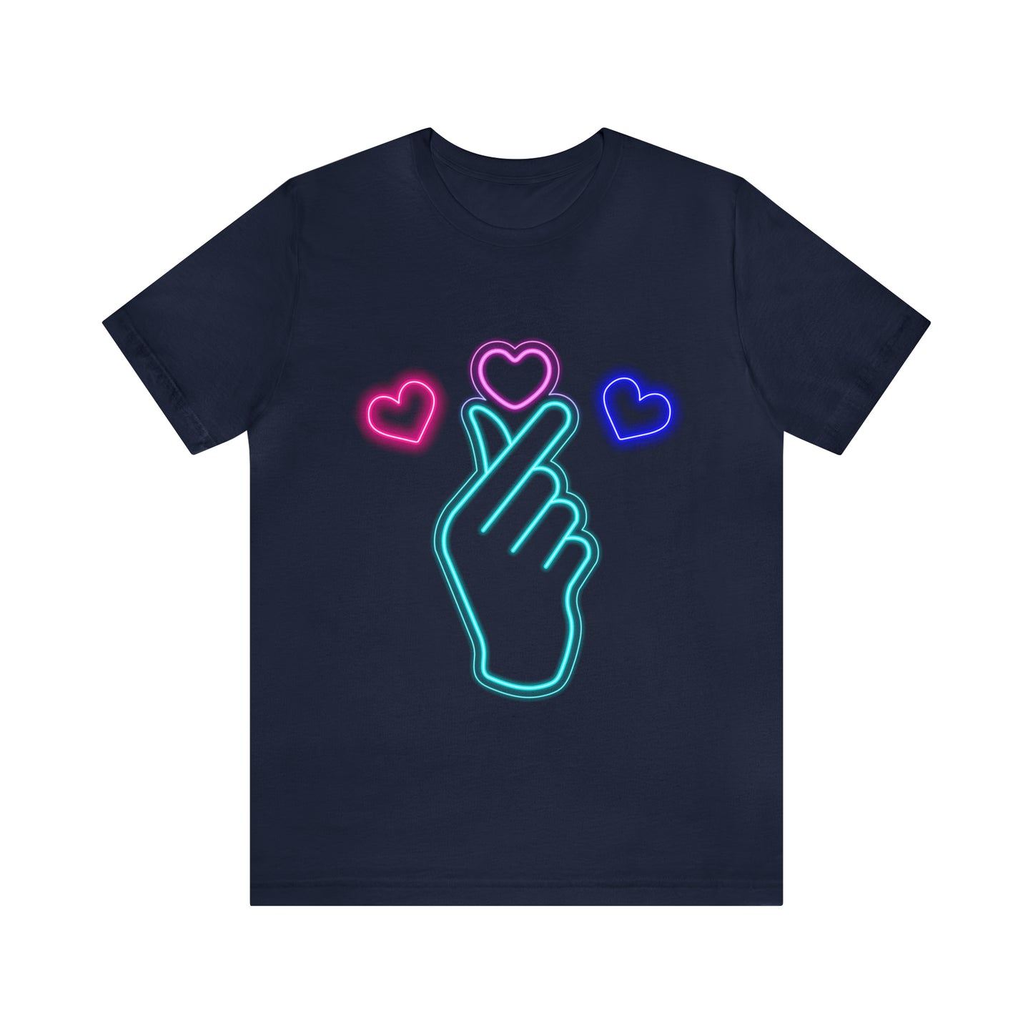 Hand Hearts, T-shirt, Hand, Hearts, Light hearts in a T-shirt, Korean Hand Heart T-shirt