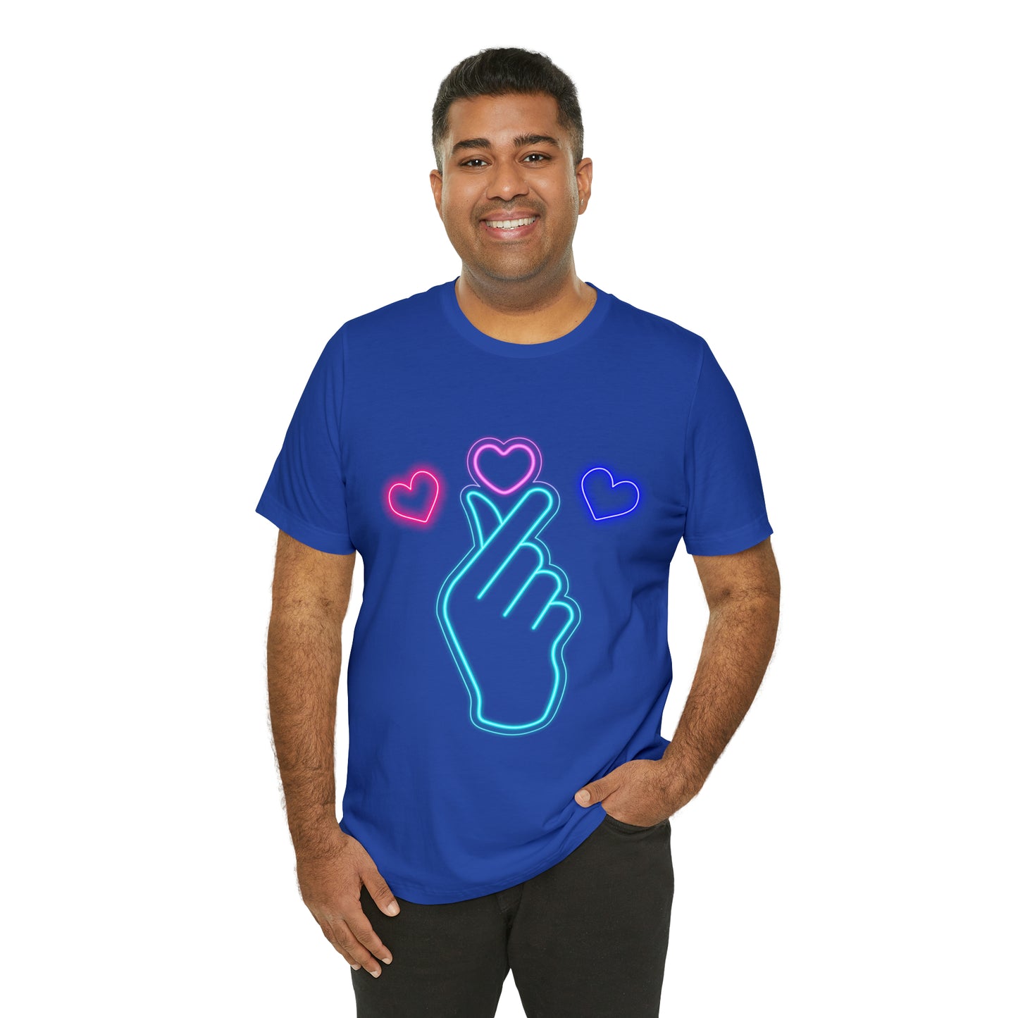 Hand Hearts, T-shirt, Hand, Hearts, Light hearts in a T-shirt, Korean Hand Heart T-shirt