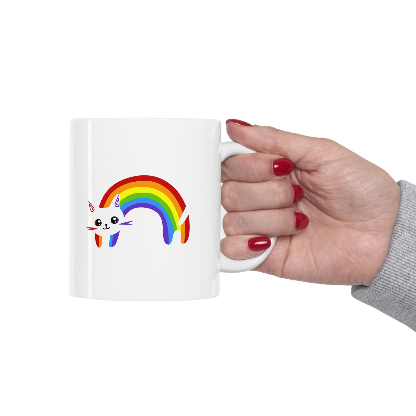 Rainbow Kitty Ceramic Mug 11oz