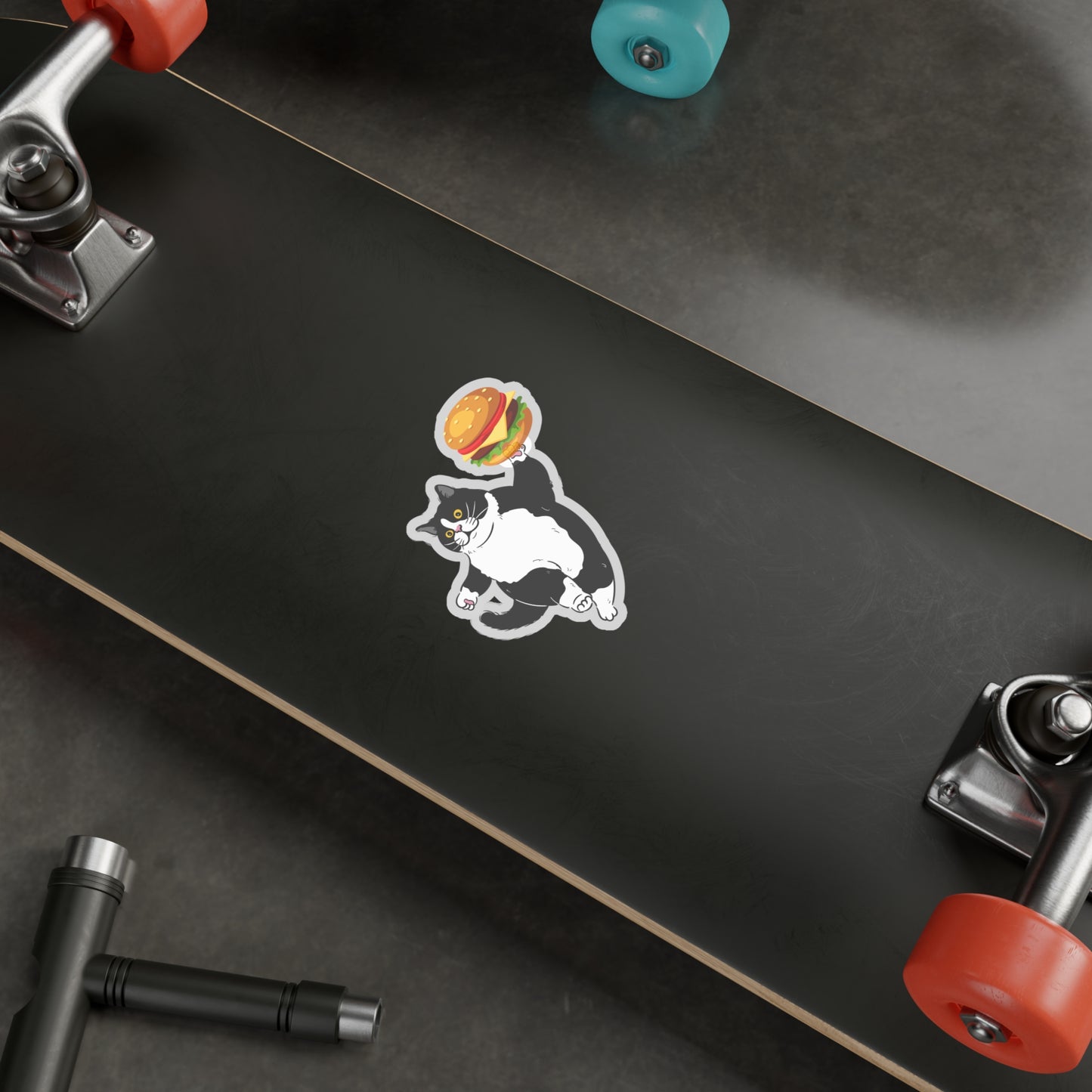 Chonky Cheeseburger Cat Vinyl Sticker