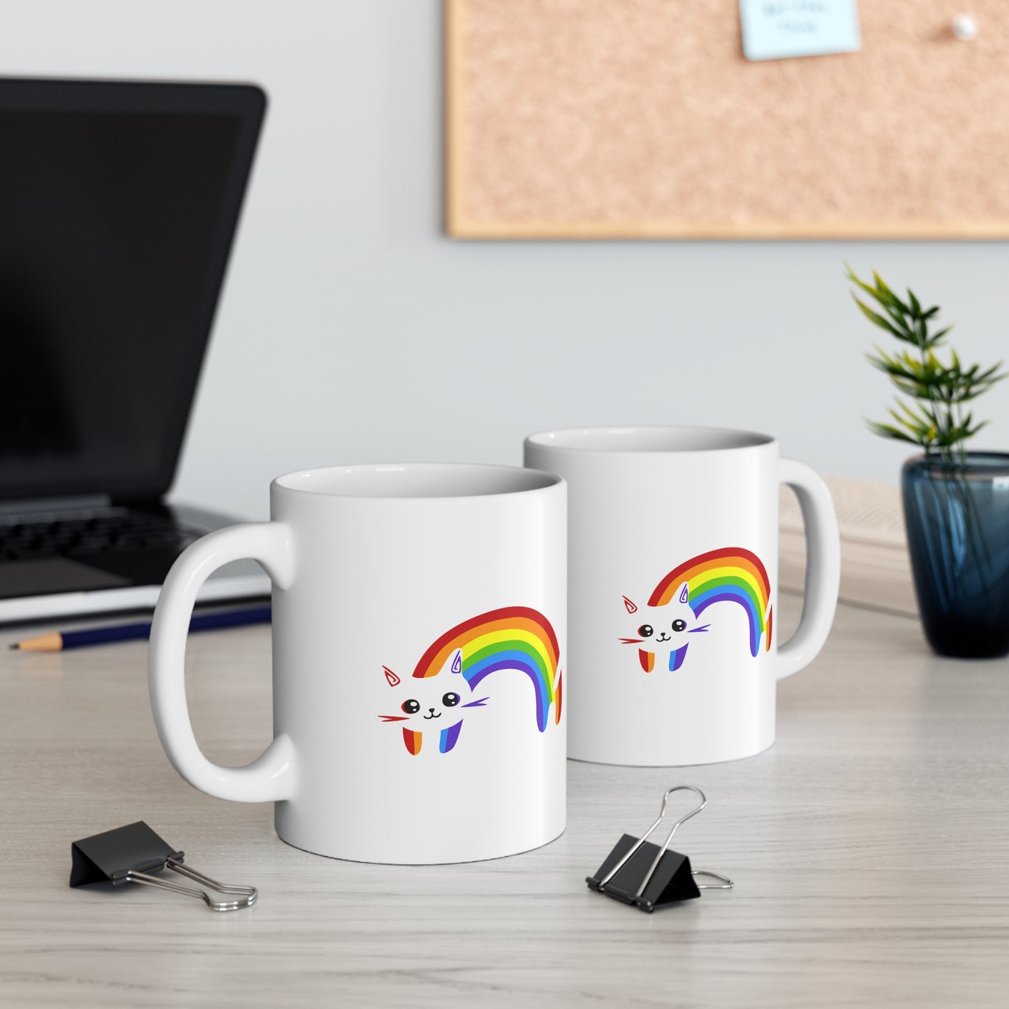 Rainbow Kitty Ceramic Mug 11oz