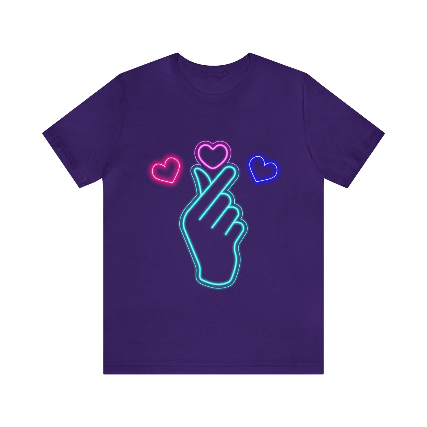 Hand Hearts, T-shirt, Hand, Hearts, Light hearts in a T-shirt, Korean Hand Heart T-shirt