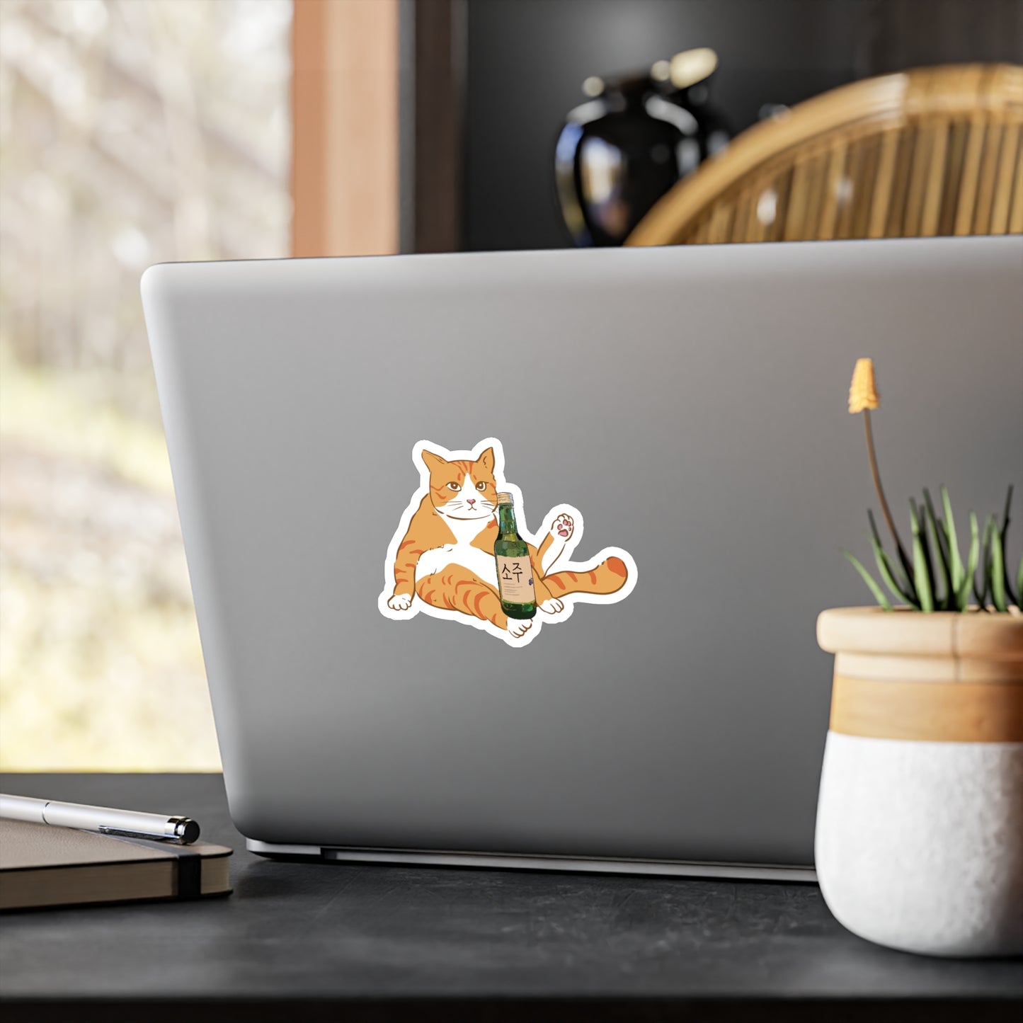 Chonky Soju Cat Vinyl Sticker