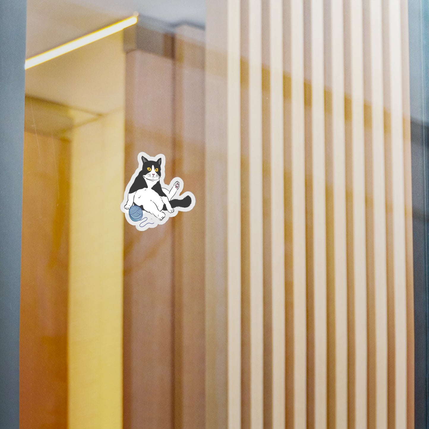 Chonky Cat with Yarn Vinyl Sticker