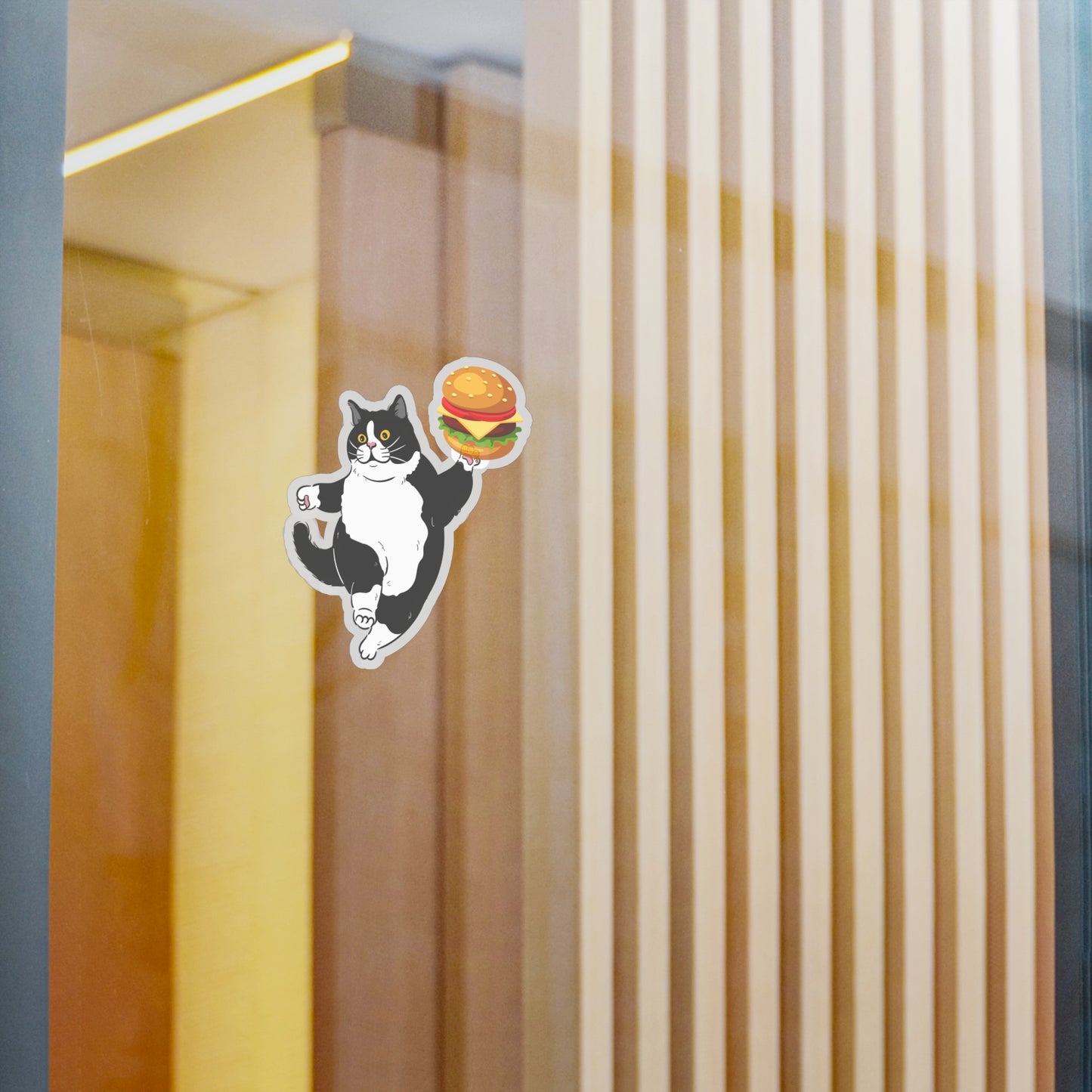 Chonky Cheeseburger Cat Vinyl Sticker