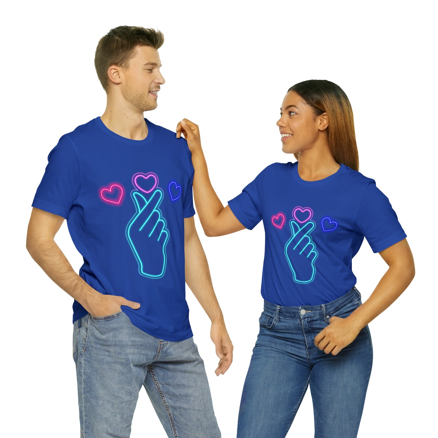 Hand Hearts, T-shirt, Hand, Hearts, Light hearts in a T-shirt, Korean Hand Heart T-shirt