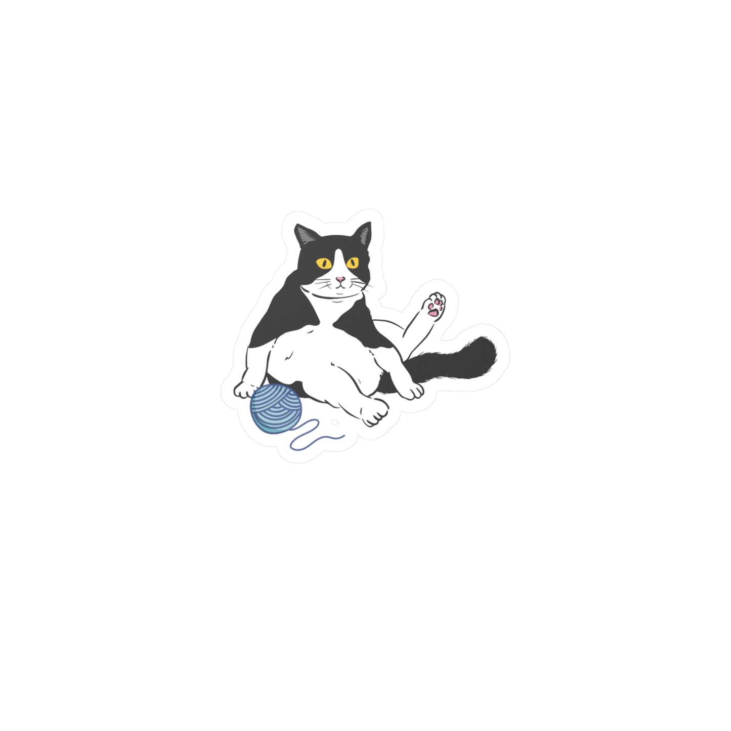Chonky Cat with Yarn Vinyl Sticker