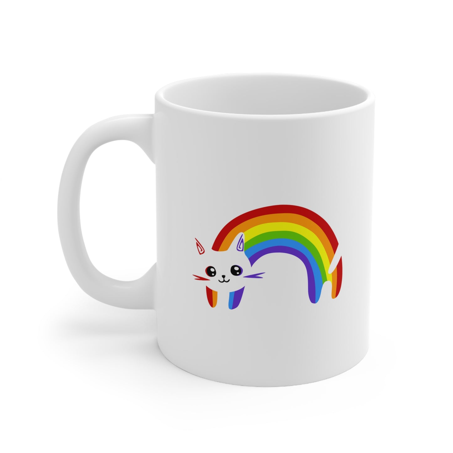 Rainbow Kitty Ceramic Mug 11oz