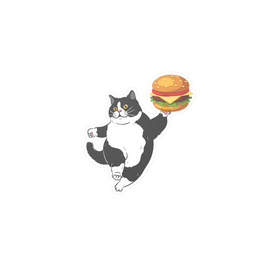 Chonky Cheeseburger Cat Vinyl Sticker