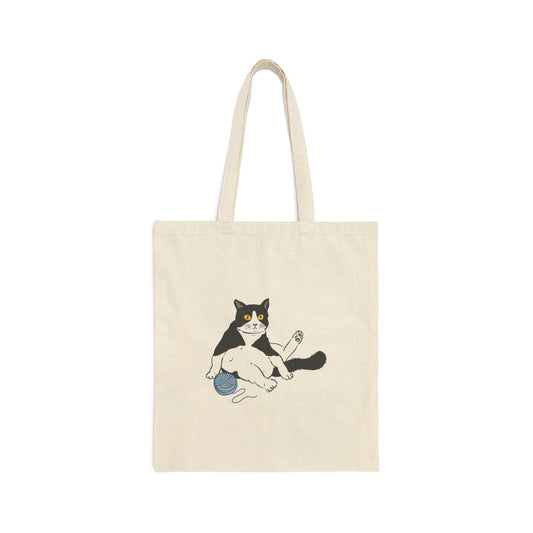 Chonky Cat with Yarn Tote Bag