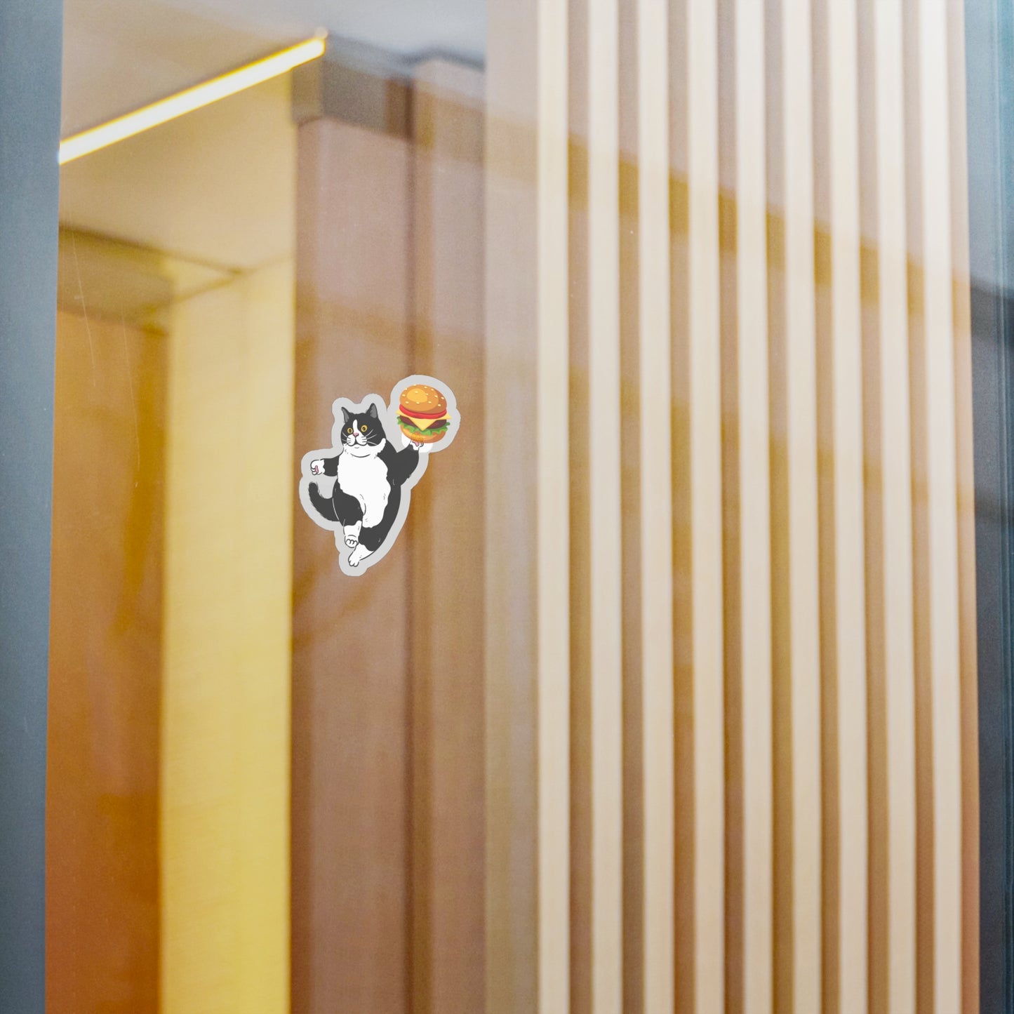 Chonky Cheeseburger Cat Vinyl Sticker