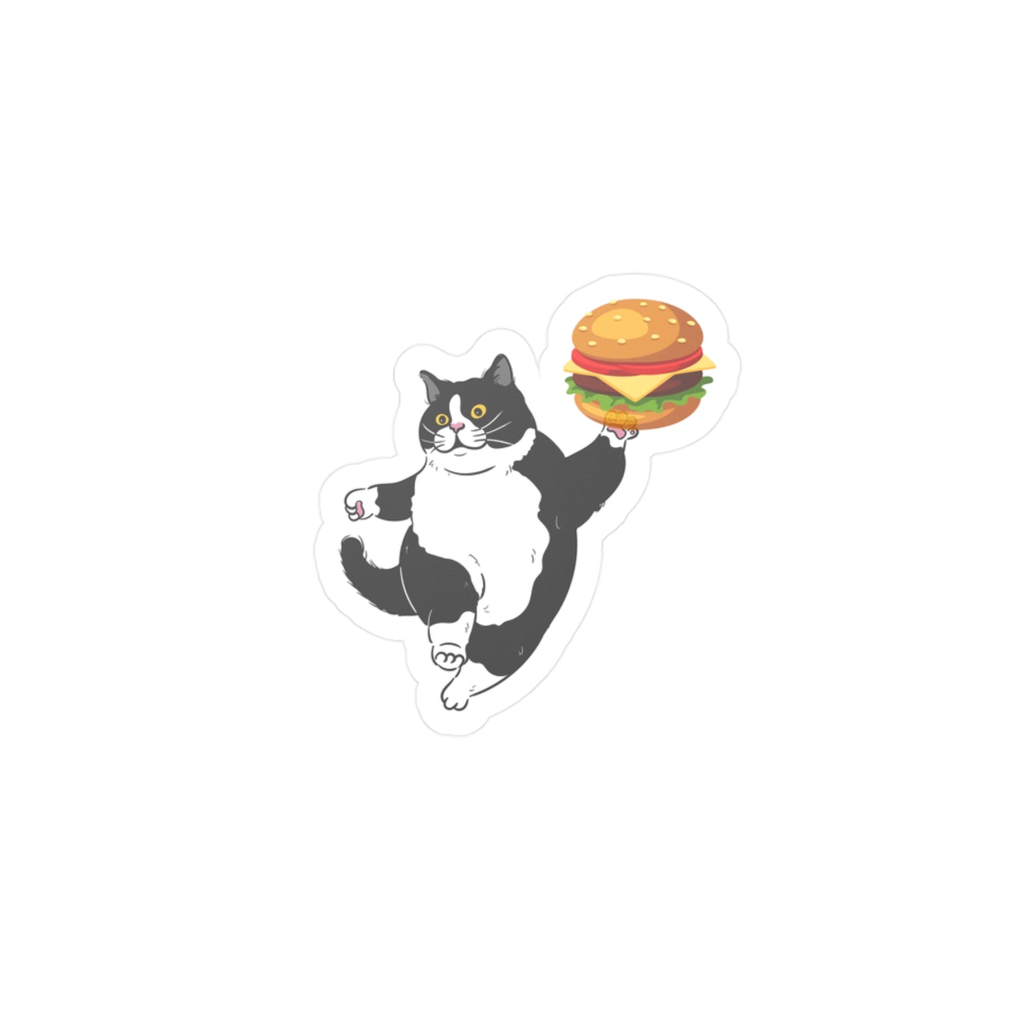 Chonky Cheeseburger Cat Vinyl Sticker