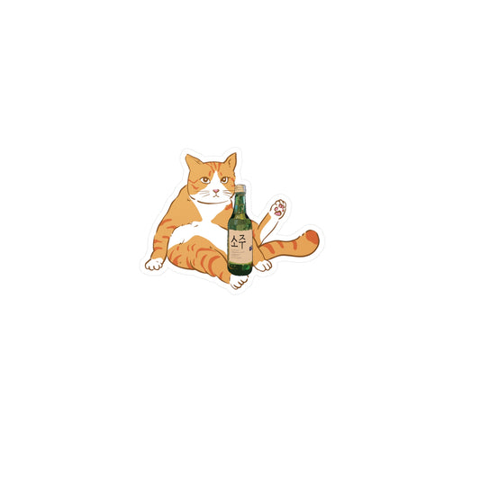 Chonky Soju Cat Vinyl Sticker