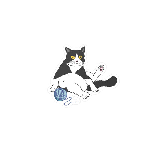 Chonky Cat with Yarn Vinyl Sticker