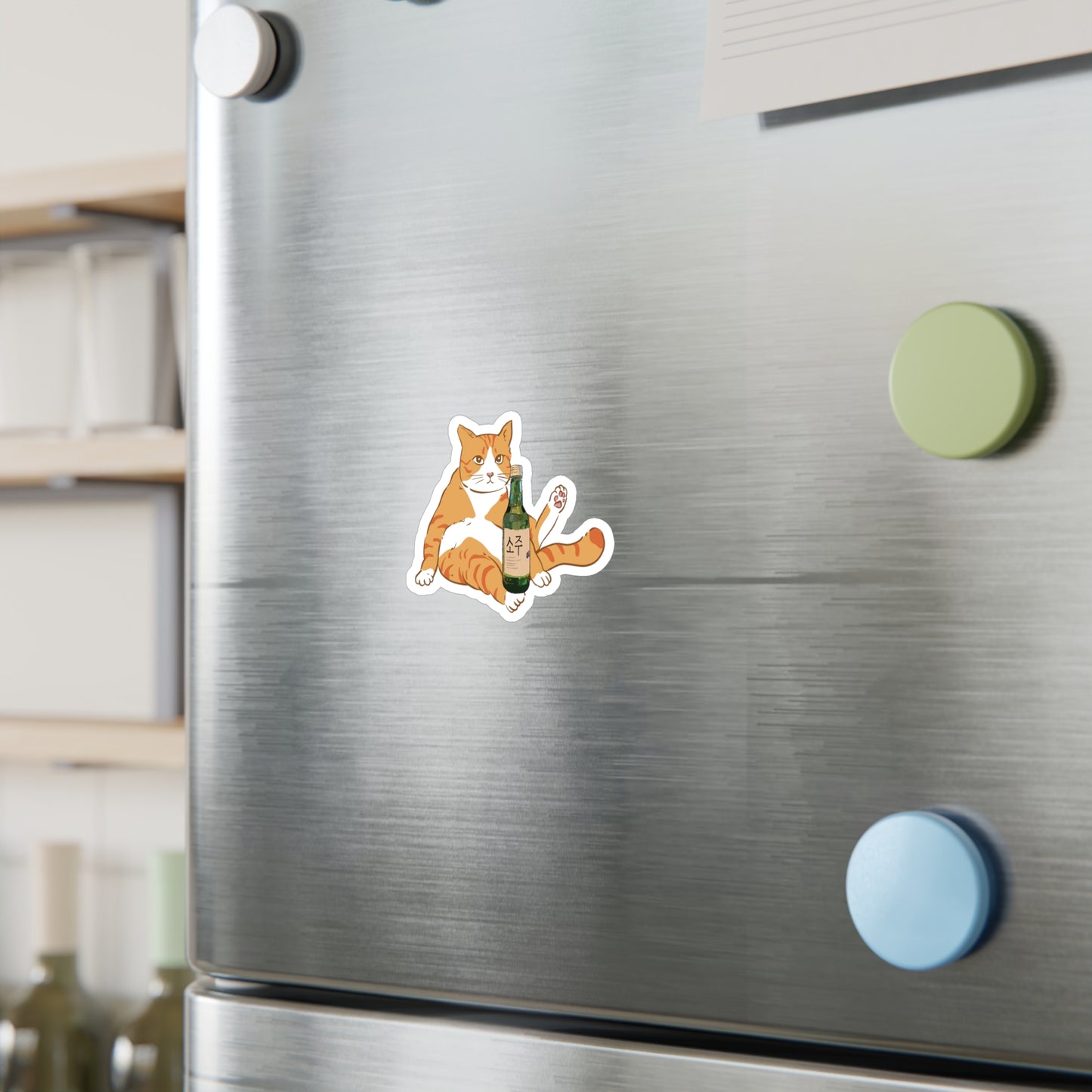 Chonky Soju Cat Vinyl Sticker