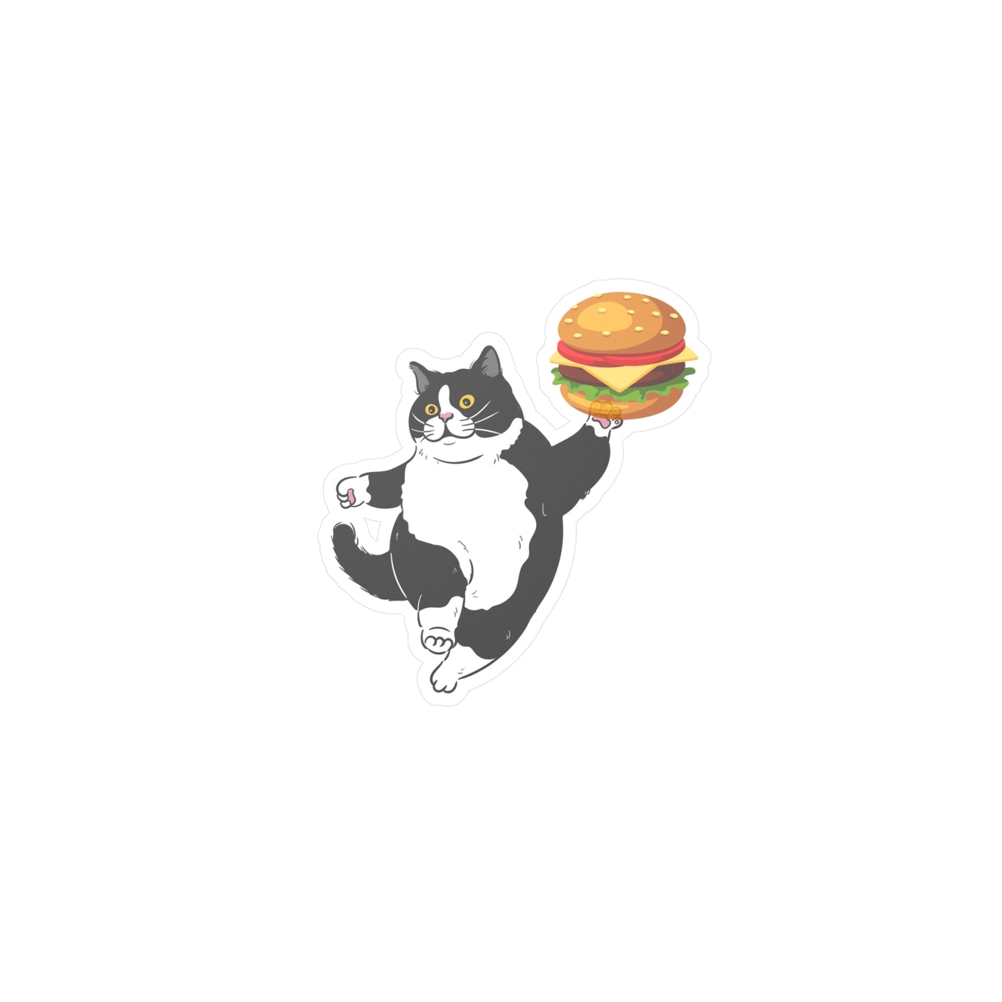 Chonky Cheeseburger Cat Vinyl Sticker
