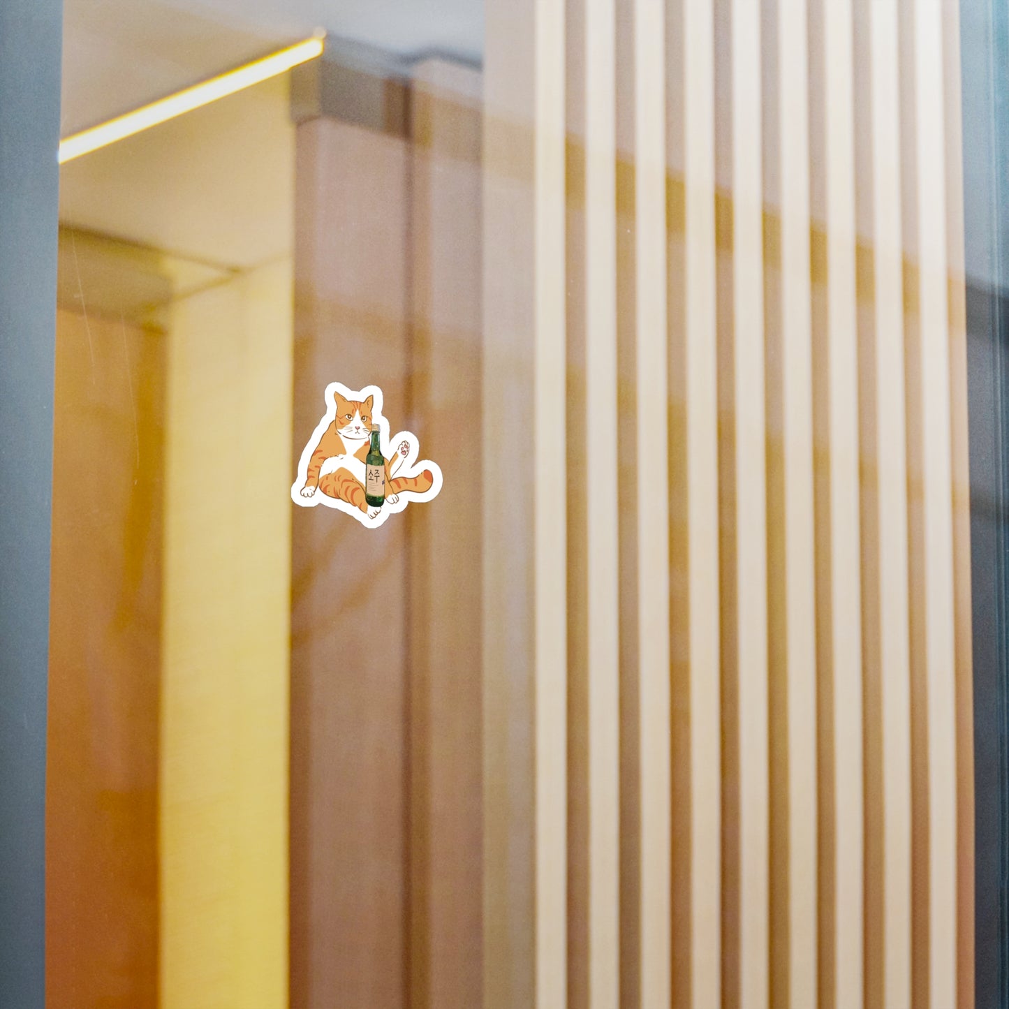 Chonky Soju Cat Vinyl Sticker