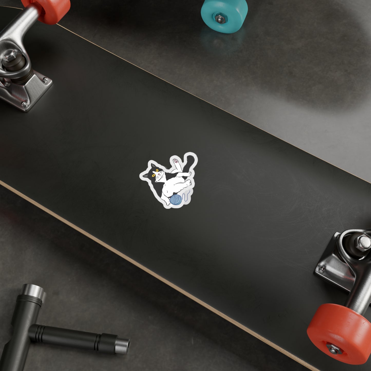 Chonky Cat with Yarn Vinyl Sticker